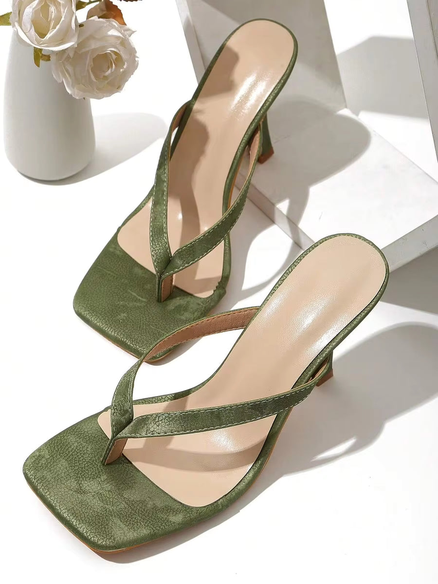 Classic Minimalist Striped Thong Women High Heel Sandals,Spring Summer Outfits