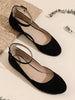 Women's Flats Round Toe V-Shaped Mouth Comfort Daily Casual Commut Low Wedge Ankle Strap Adjustable Buckle Flats Shoes For Valentine's Day
