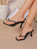 Women's High Heel Sandals, Summer Fairy Style Thin Heel Thong Sandals, Hair Slides Toe Beach Vacation Fashion Criss-Cross Strap Shoes