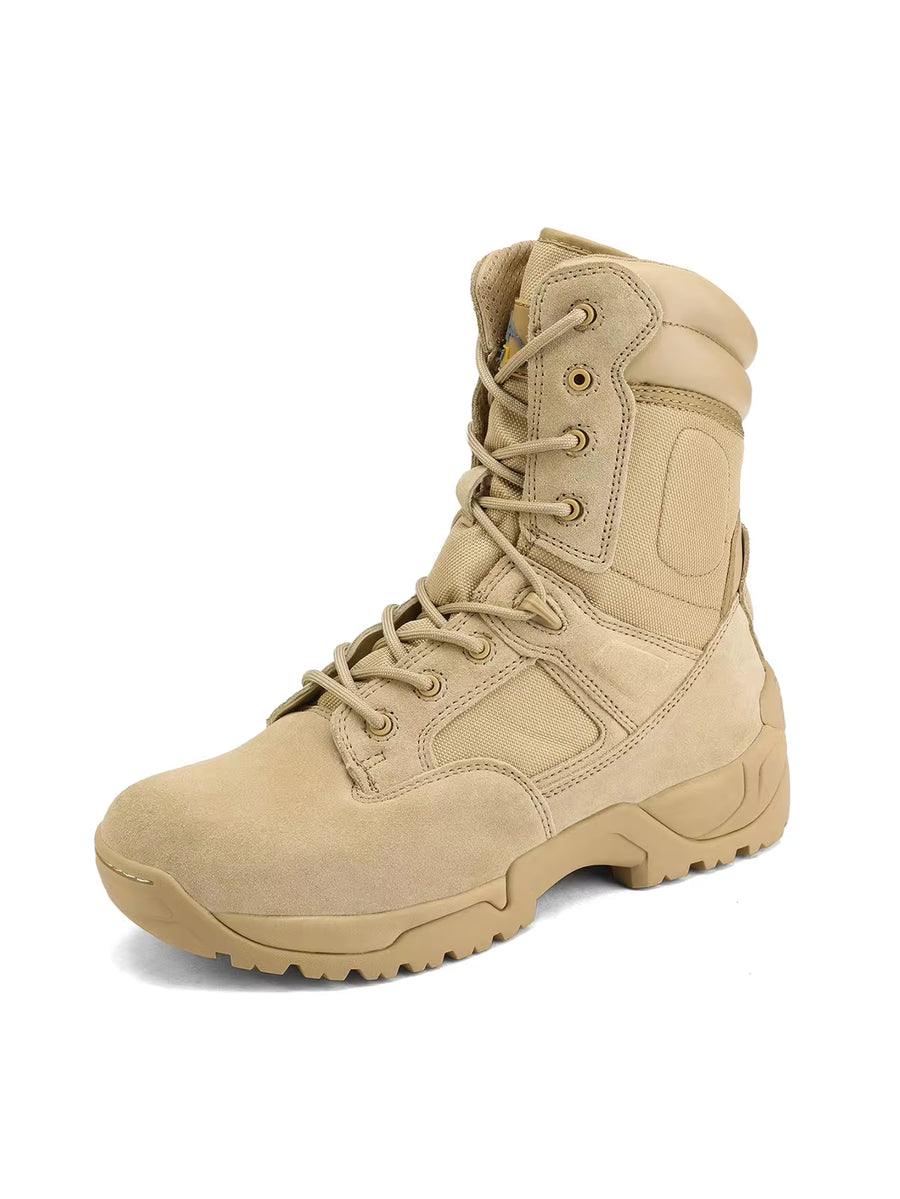Men's Outdoor Work Boots Side Zip Hiking Motorcycle Combat Boots